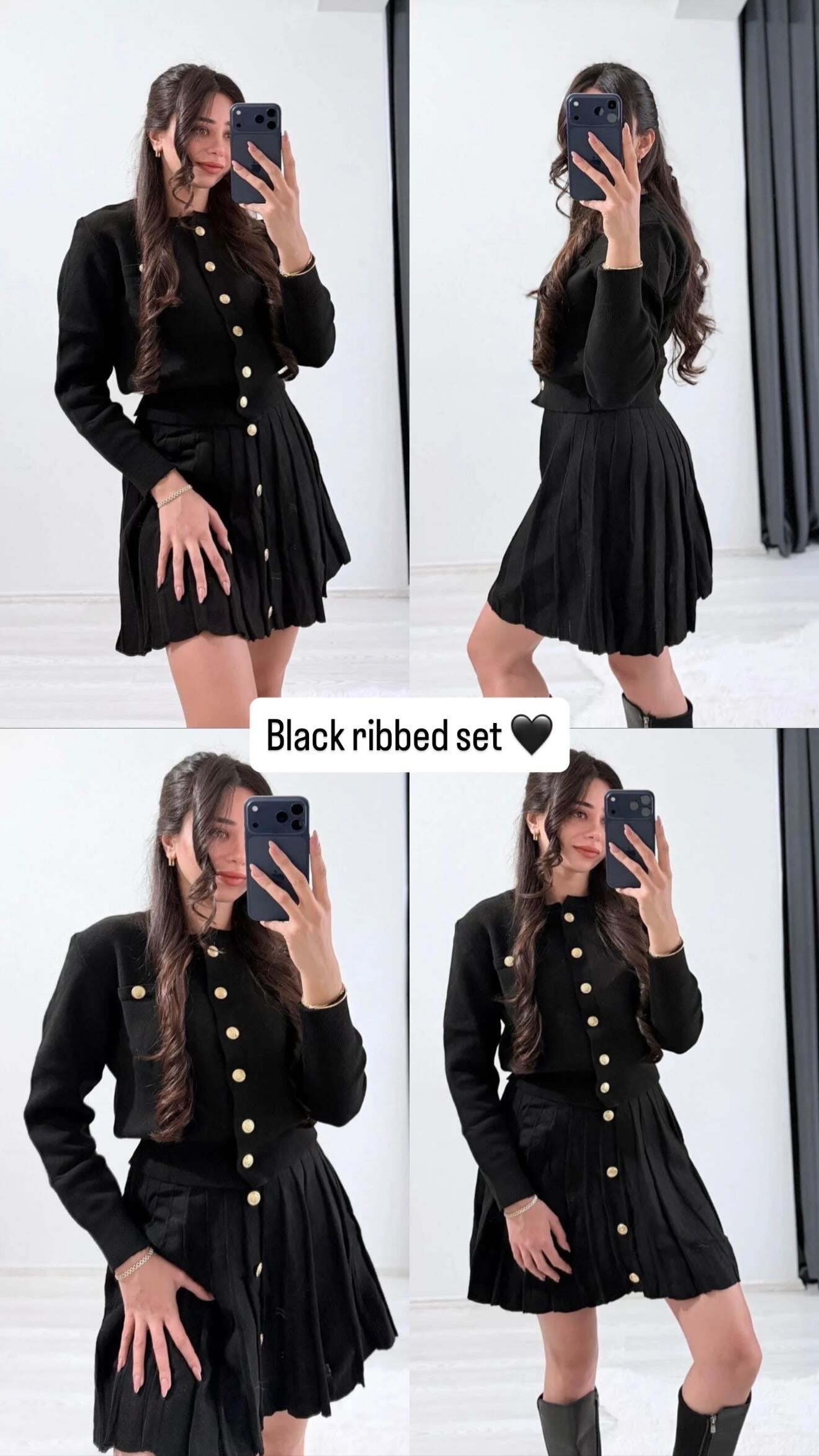 Ribbed black set