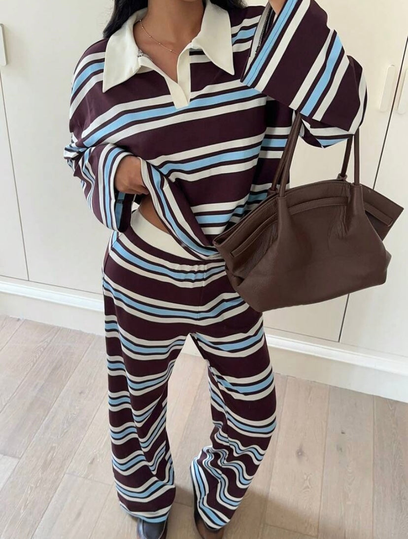 Knitted Striped Set