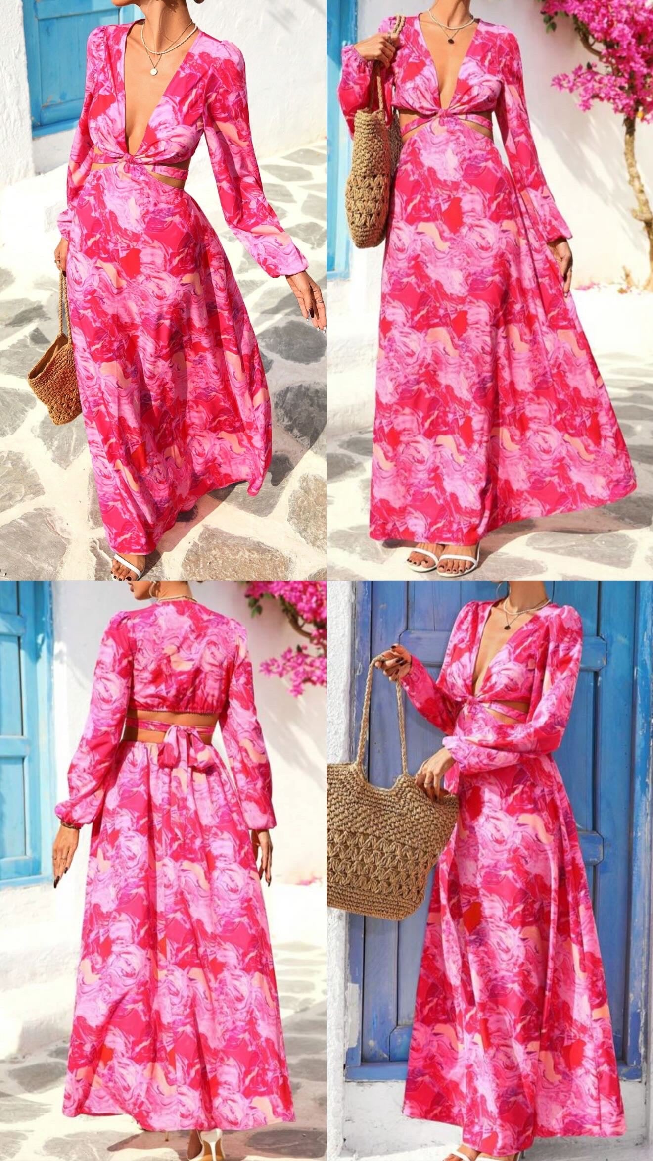 Marbled long dress