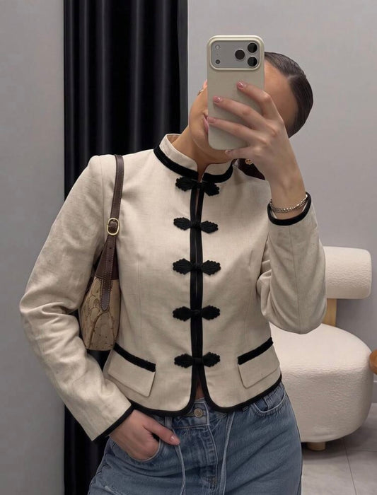 Cream Mandarin Jacket