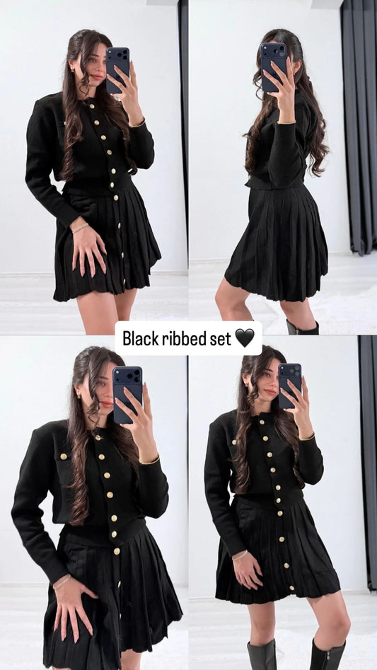 Ribbed black set