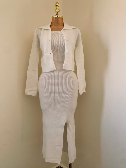 Fadia Dress & Cardigan Set