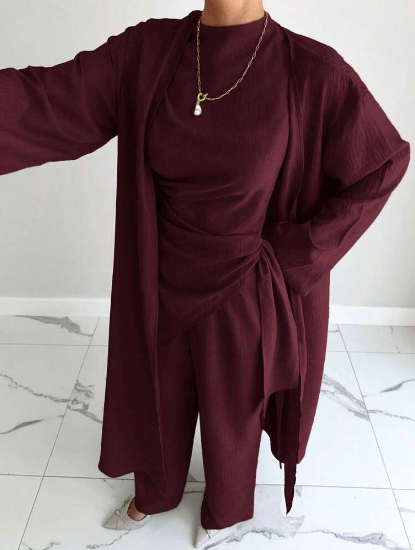 Burgundy 3 pieces Set