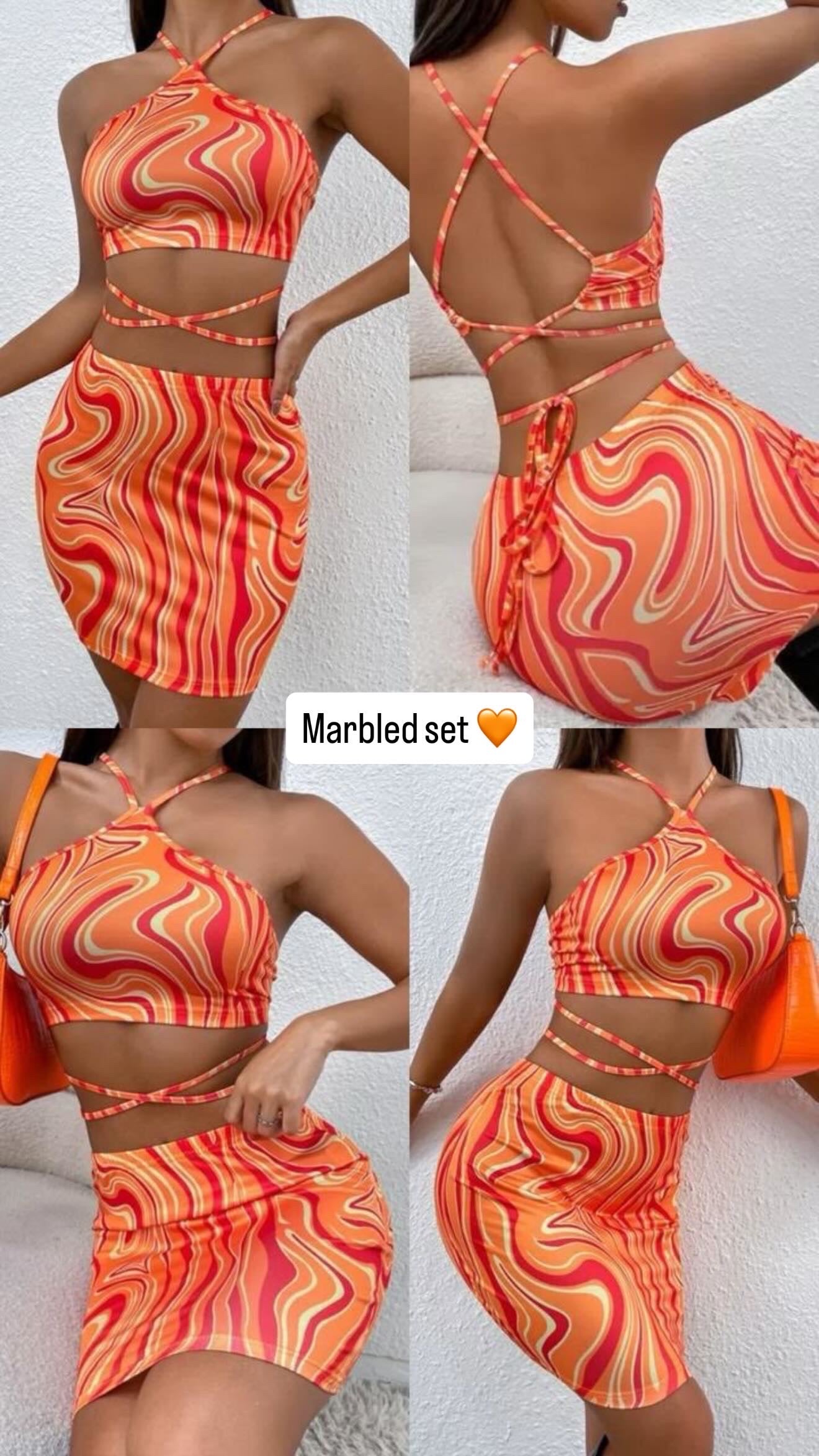 Marbled set