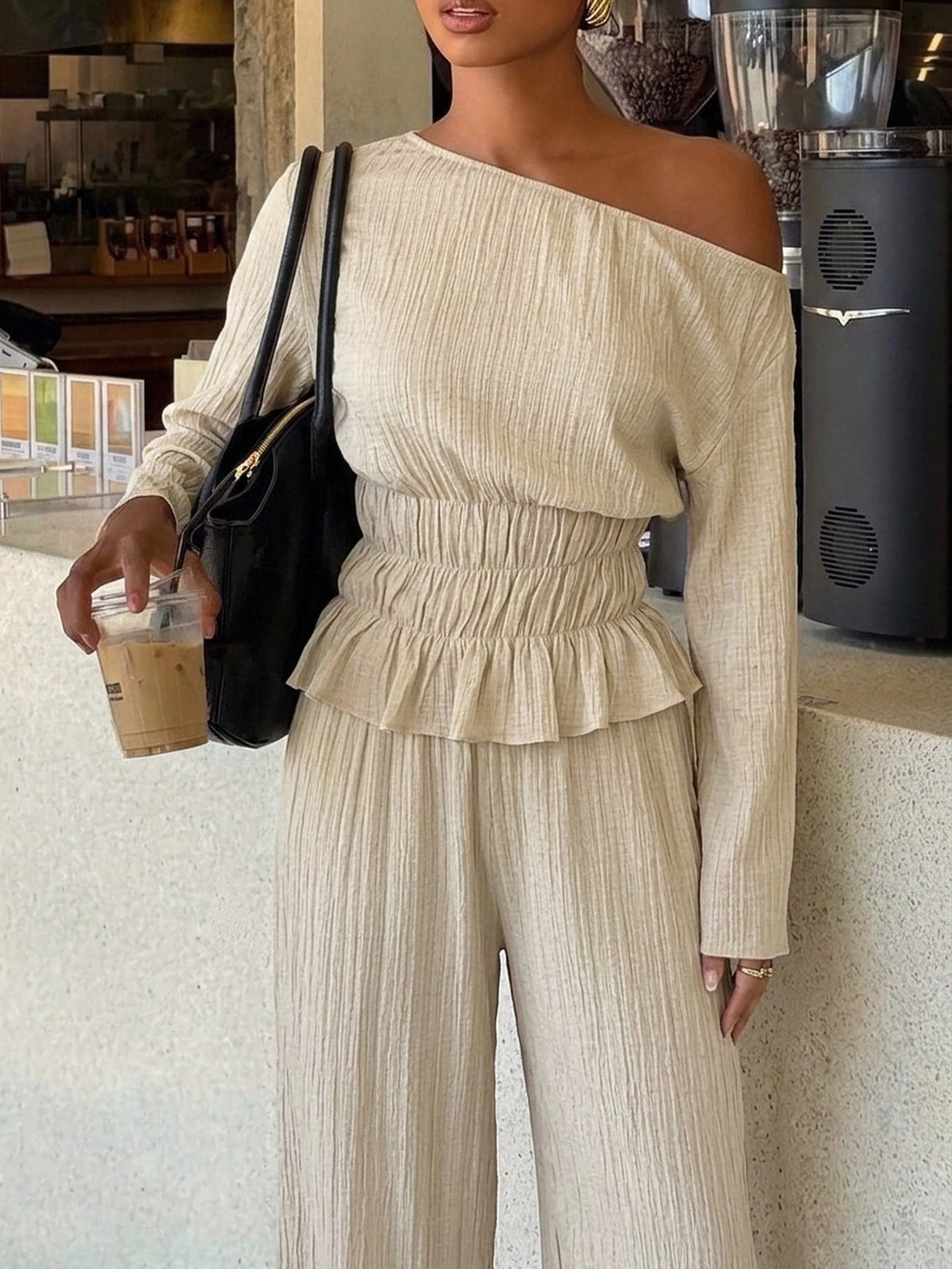Beige Ruffle Set