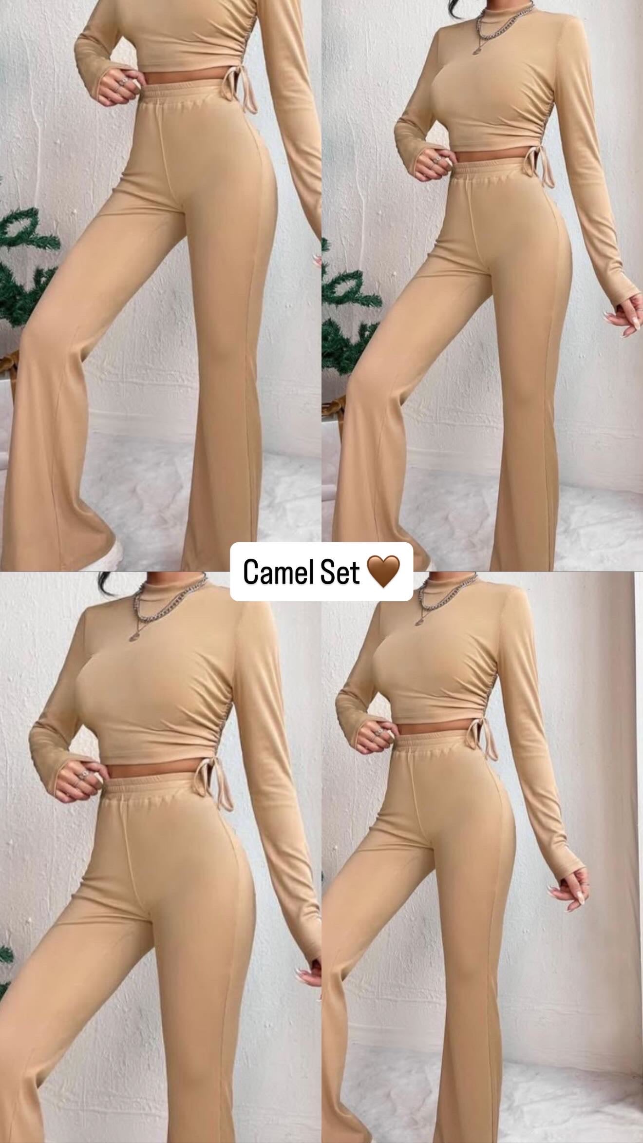 Camel ribbed set