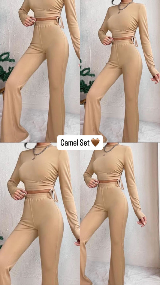 Camel ribbed set